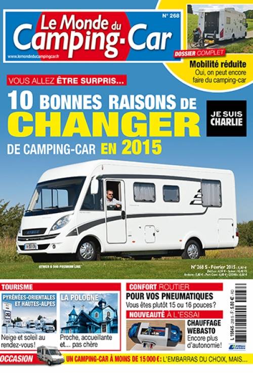 Le Monde du Camping-Car  268 (+ la carte des aires 2015)